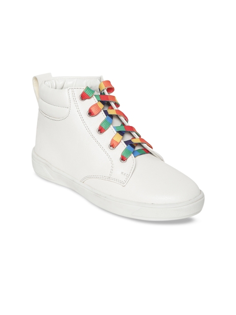 

Bruno Manetti Kids White Solid Mid-Top Sneakers