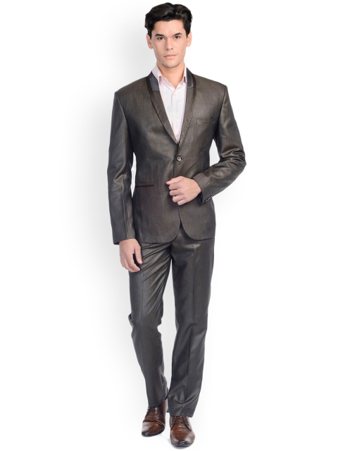 

Wintage Men Brown Single-Breasted Tailored Fit Party Suit