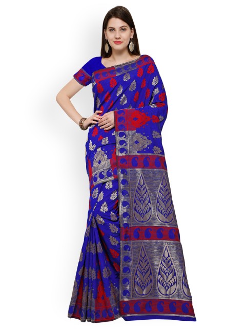 

Satrani Blue Woven Design Poly Silk Saree