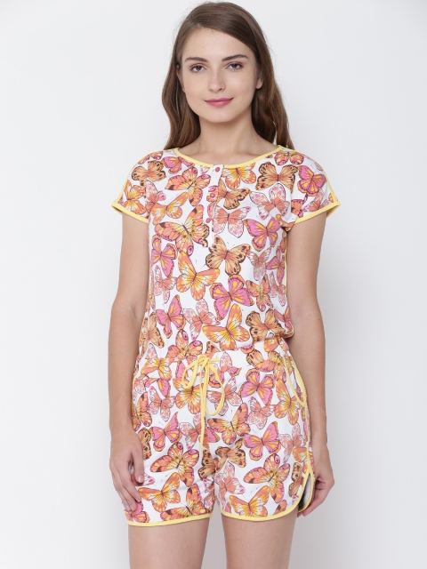 

MADAME M SECRET Multicoloured Butterfly Print Sleep Playsuit S1630183 044, Multi