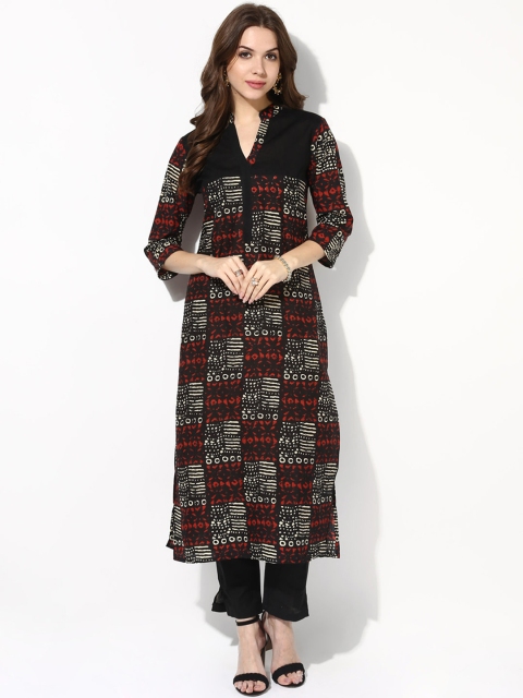 

AKS Black Printed Kurta with Trousers