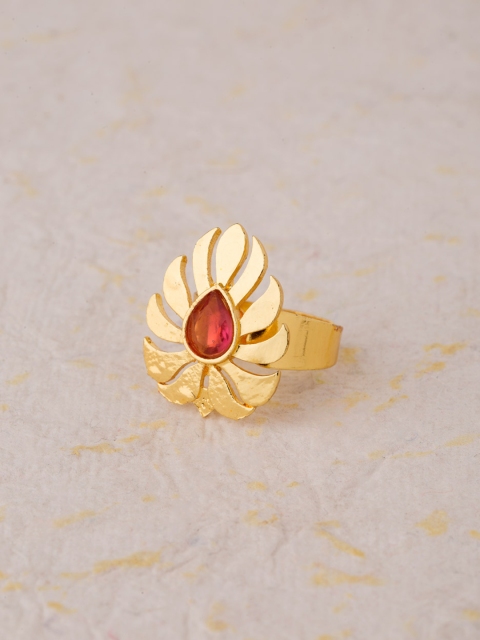 

Voylla Gold-Plated Stone-Studded Ring
