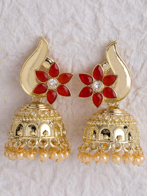 

Voylla Gold-Toned Dome Shaped Jhumkas