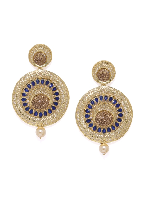 

Voylla Gold-Toned Circular Drop Earrings