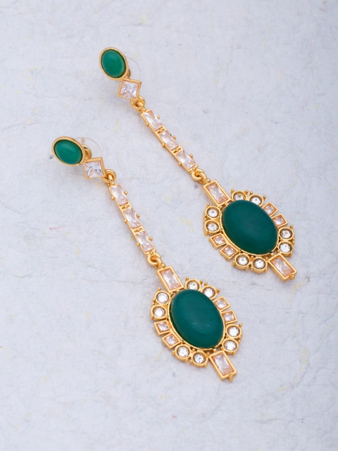 

Voylla Gold-Toned Contemporary Drop Earrings