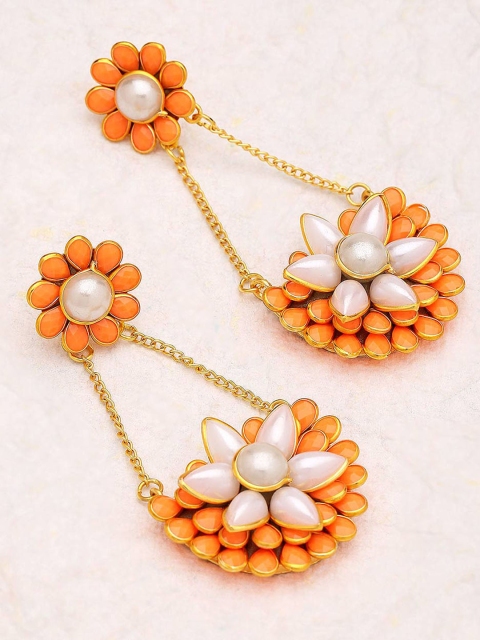

Voylla Gold-Plated Contemporary Drop Earrings