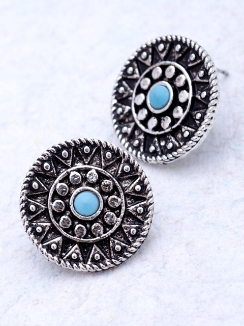 

Voylla Silver-Toned Contemporary Studs