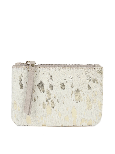 

Accessorize Women Cream-Coloured Printed Leather Zip Around Wallet