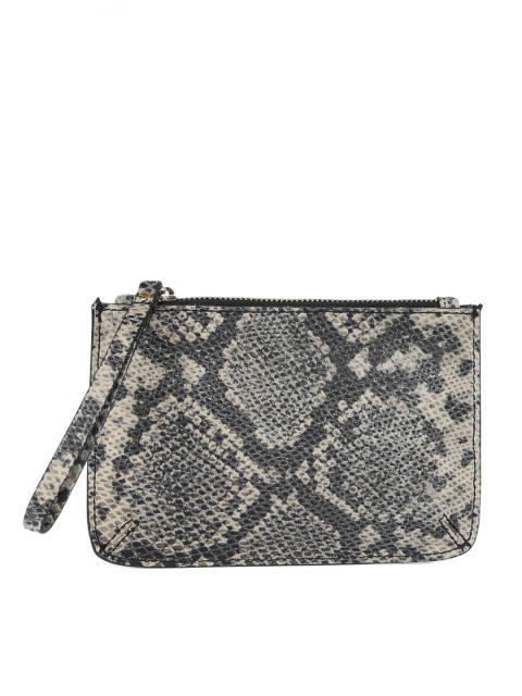 

Accessorize Women Grey Printed Leather Zip Around Wallet