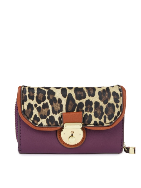 

Accessorize Women Brown & Purple Printed Wallet