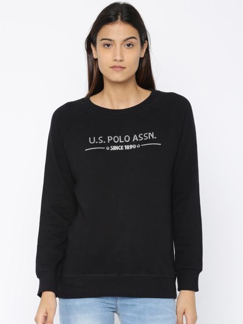 

U.S. Polo Assn. Women Black Printed Sweatshirt
