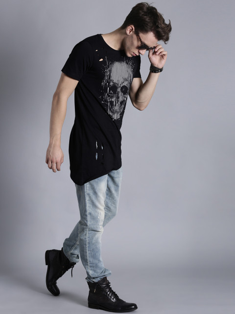 

Kook N Keech Men Black Printed Round Neck T-shirt