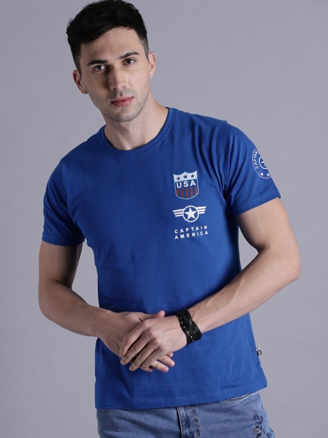 

Kook N Keech Marvel Men Blue Printed T-shirt