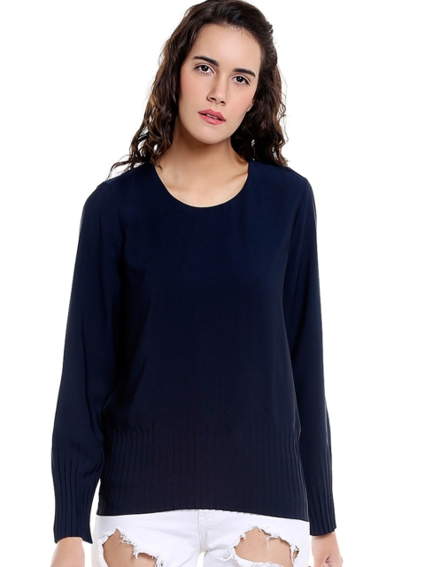 

Vero Moda Women Navy Blue Solid Top