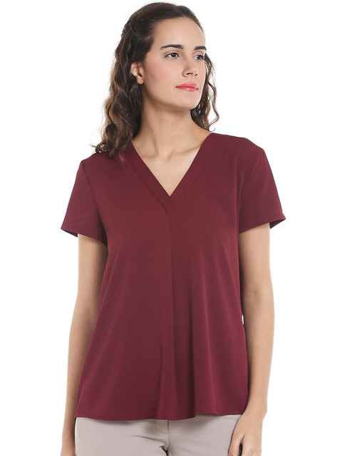 

Vero Moda Women Burgundy Solid Top