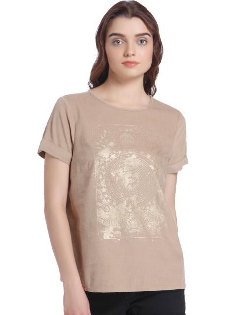 

Vero Moda Women Beige Printed Corduroy Top