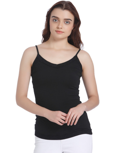 

Vero Moda Women Black Solid Fitted Top