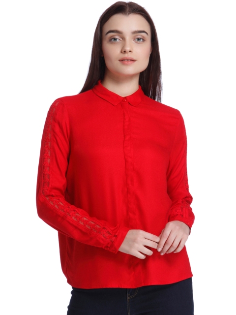 

Vero Moda Women Red Regular Fit Solid Casual Shirt