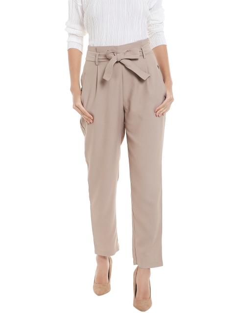 

Vero Moda Women Beige Regular Fit Solid Formal Trousers