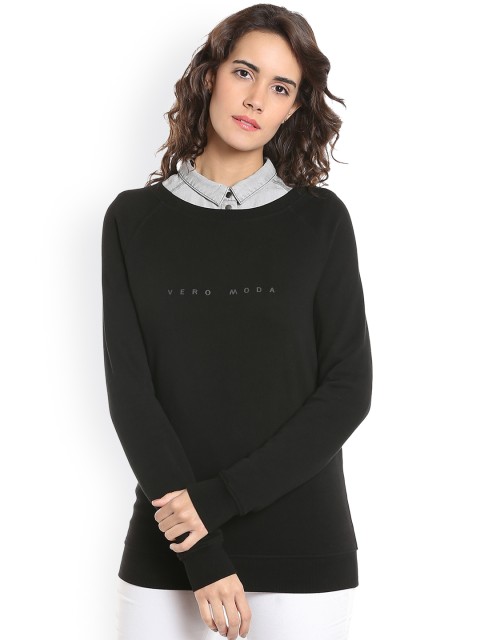 

Vero Moda Women Black Solid Sweatshirt