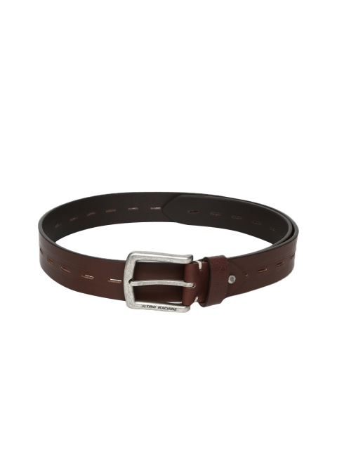 

Flying Machine Men Brown Solid Leather Belt