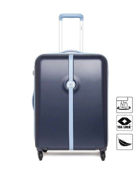 

DELSEY Unisex Navy Clava Textured Cabin Trolley Suitcase, Navy blue