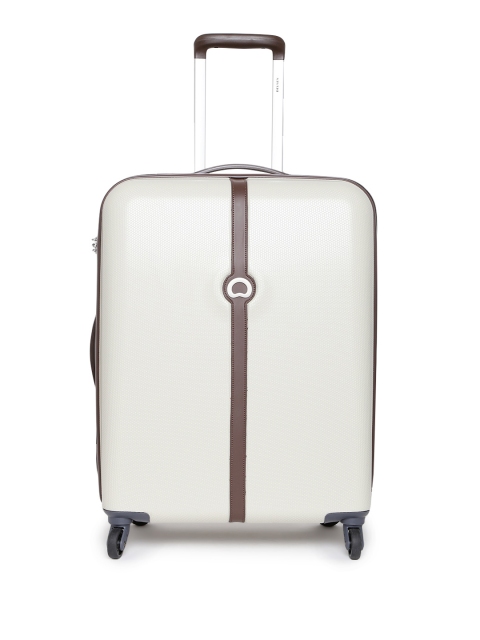 

DELSEY Unisex Beige Clava Textured Medium Trolley Suitcase