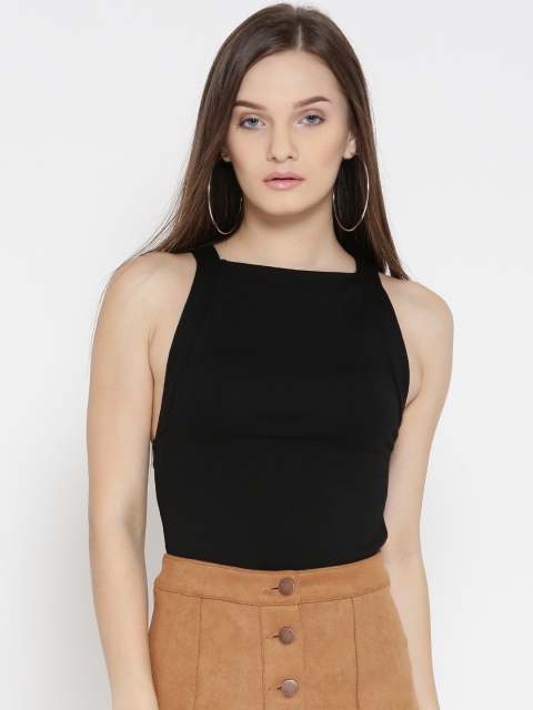 

FOREVER 21 Black Bodysuit with Cut-Outs