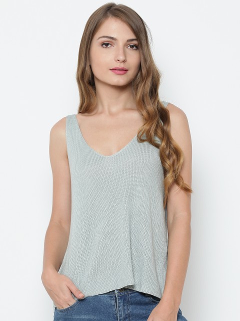 

FOREVER 21 Women Green Solid Top