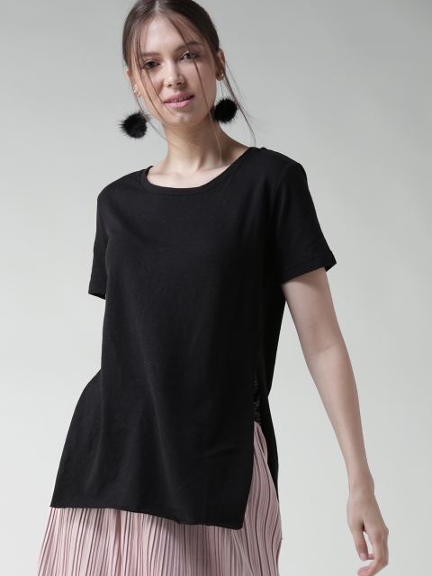 

FOREVER 21 Women Black Solid Top