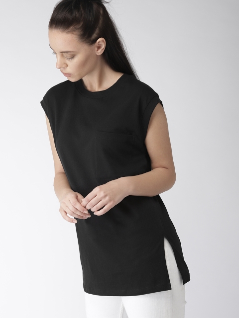 

FOREVER 21 Women Black Solid Top
