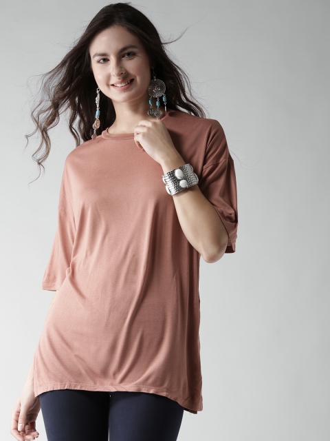 

FOREVER 21 Women Dusty Pink Solid Top