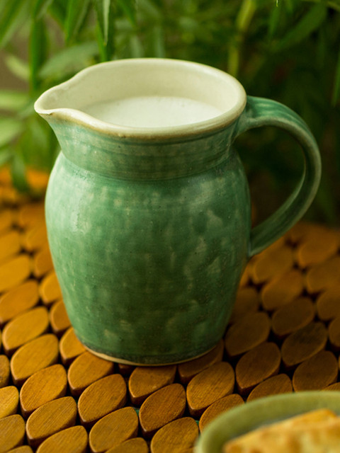 

ExclusiveLane Green Handcrafted Ceramic Milk & Water Jug