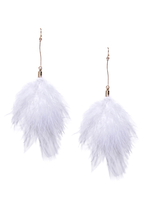 

FOREVER 21 Off-White Feather Earrings