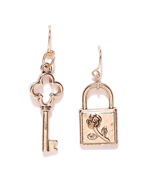 

FOREVER 21 Gold-Toned Mismatch Drop Earrings