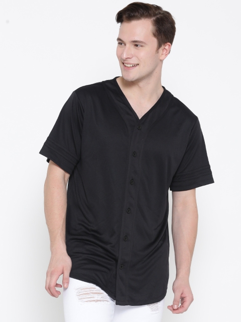 

FOREVER 21 Men Black Printed Back Casual Shirt