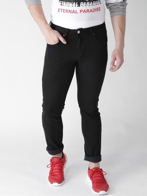 

FOREVER 21 Men Black Slim Fit Mid-Rise Clean Look Stretchable Jeans