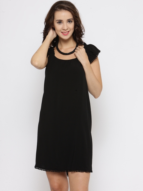 

FOREVER 21 Women Black Solid A-Line Dress