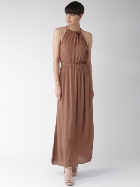 

FOREVER 21 Women Brown Solid Maxi Dress
