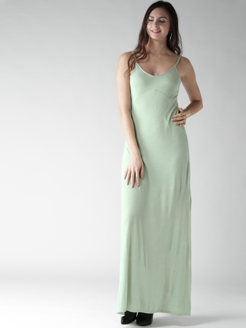 

FOREVER 21 Women Mint Green Solid Maxi Dress