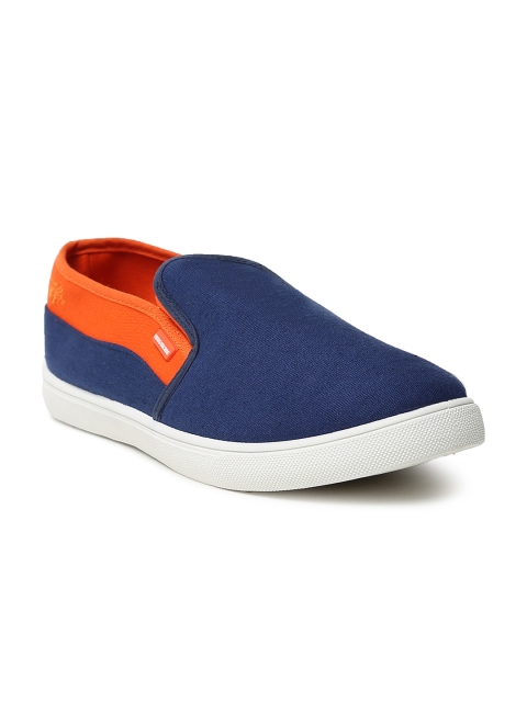 

Flying Machine Men Blue & Orange James Colourblocked Slip-On Sneakers