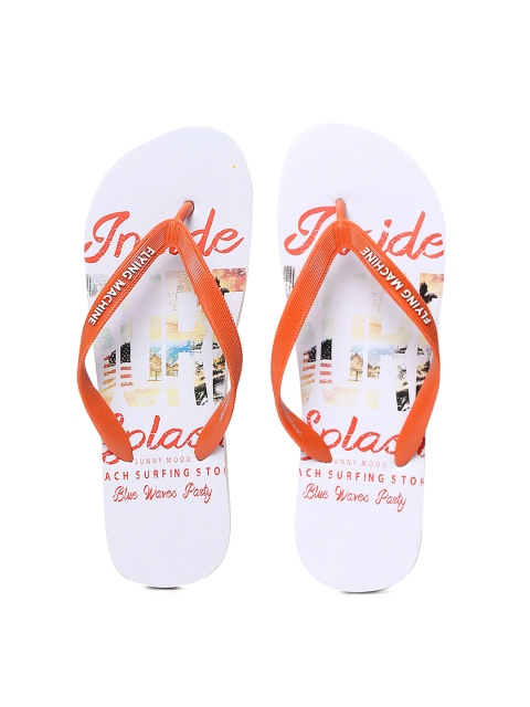 

Flying Machine Men Orange & White Printed Austin Flip-Flops