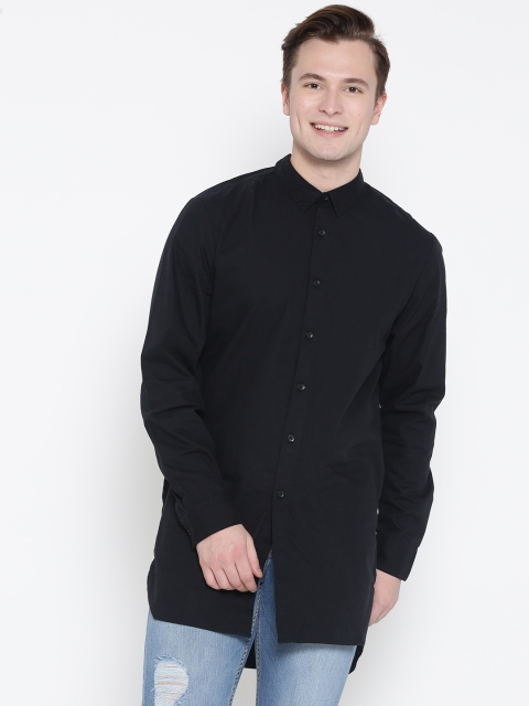 

FOREVER 21 Men Black Solid Casual Shirt