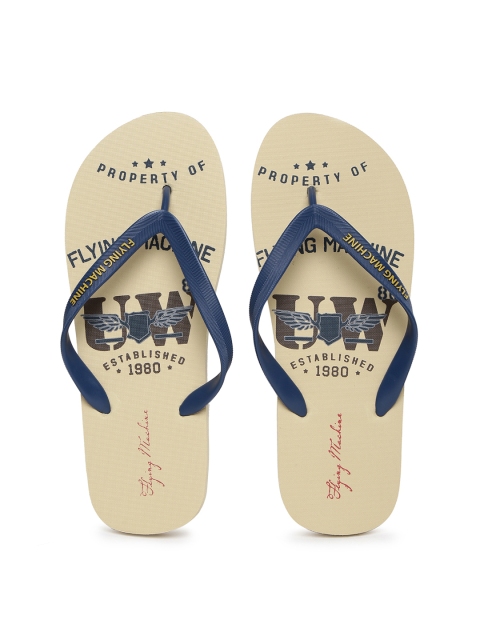 

Flying Machine Men Blue & Beige Beaman Printed Flip-Flops