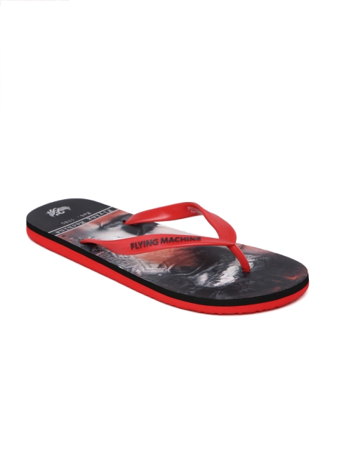 

Flying Machine Men Red Printed Curtis Flip-Flops