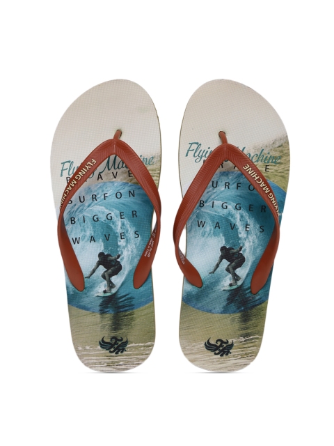 

Flying Machine Men Red & Blue Printed Penne Flip-Flops
