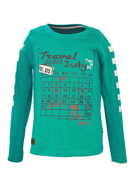 

Blue Giraffe Boys Green Printed Round Neck T-shirt