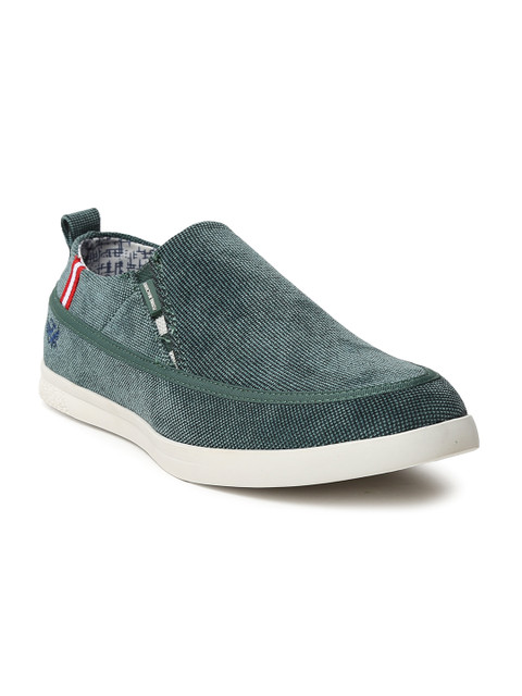 

Flying Machine Men Green Slip-On Sneakers, Olive