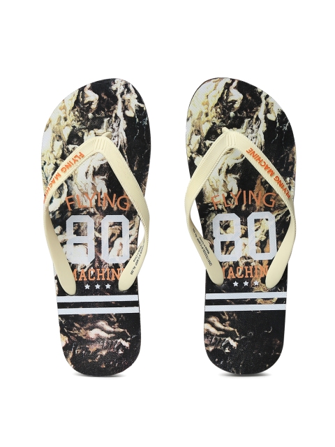 

Flying Machine Men Beige & Brown Printed Flip-Flops