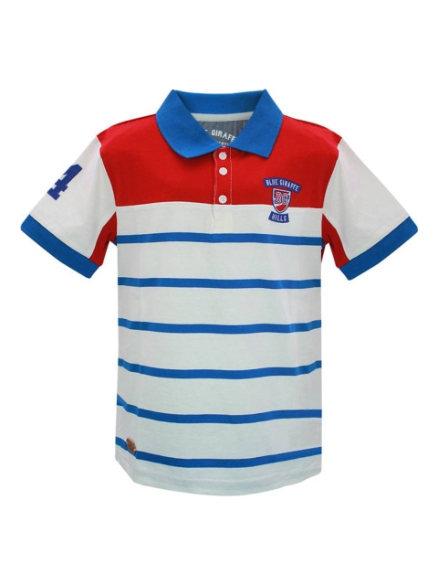 

Blue Giraffe Boys Off-White Striped Polo T-shirt